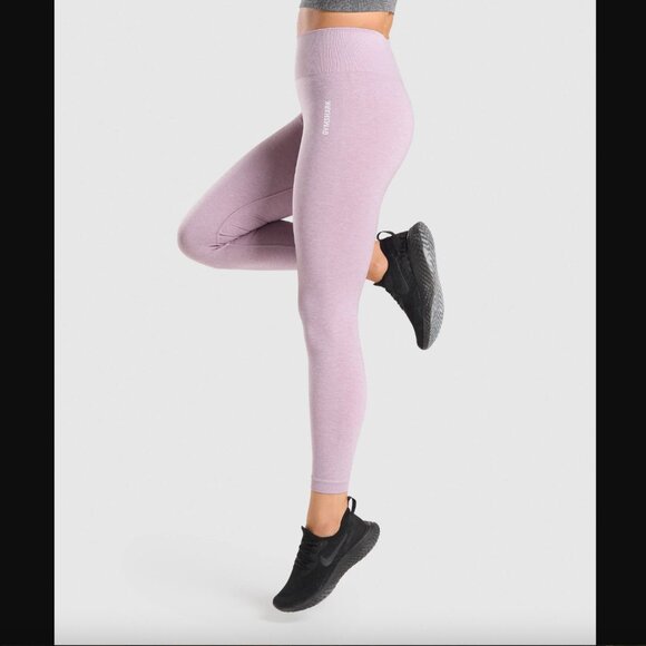 Gymshark Adapt Marl Seamless Leggings - Light Purple - Size S - Picture 3 of 13